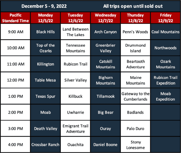 Announcing the 2023 Event Schedule - Jeep Jamboree USA