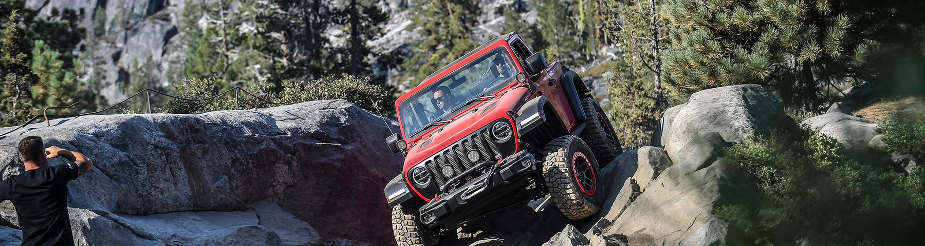 red jeep on the rubicon trail