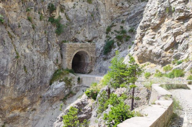 entrance to tunnel in alps