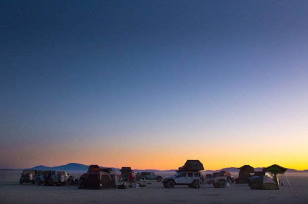 jeep campers in a circle