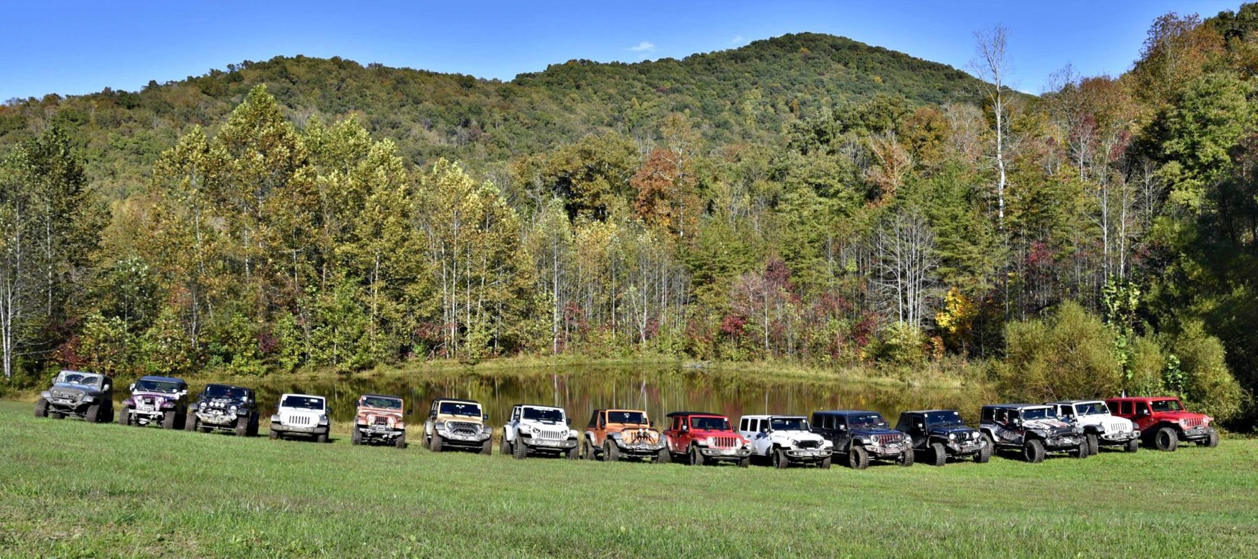 Lineup of jeeps