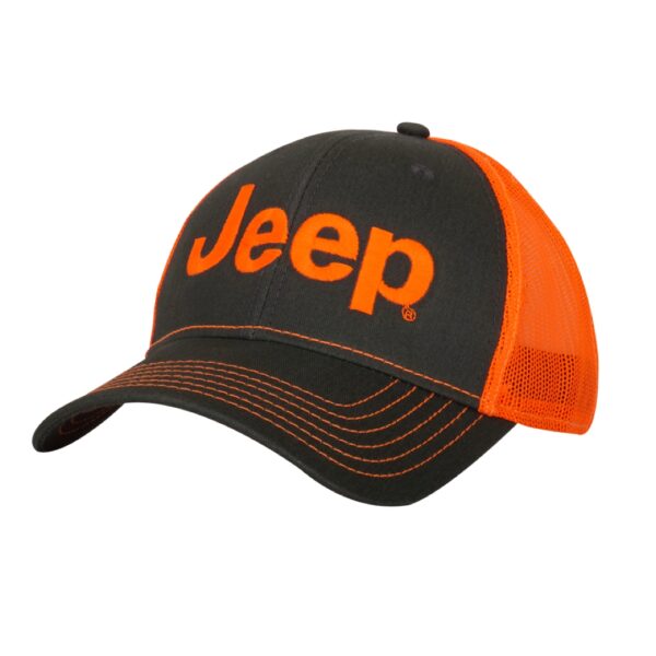 Gray & Orange Jeep Trucker Hat