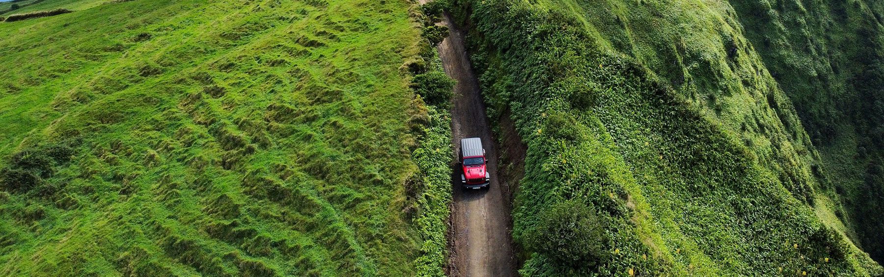 red jeep in the azores