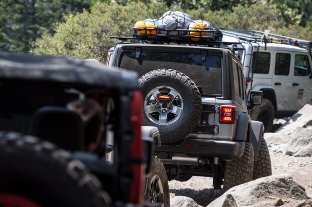 Three Jeeps on the Rubicon Trail.