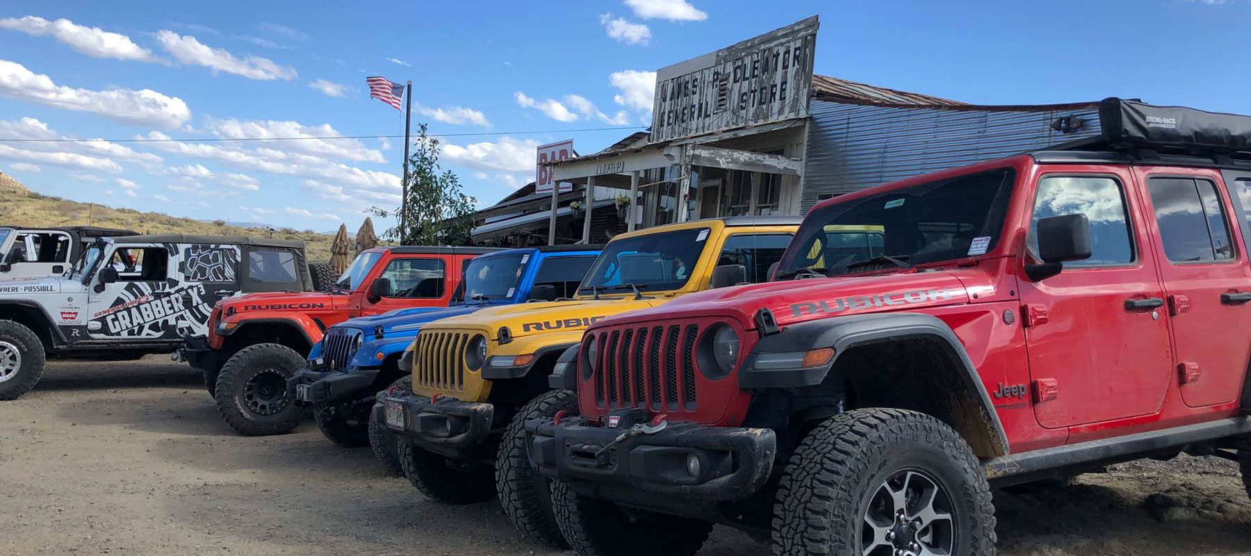 jeeps lined up at table mesa