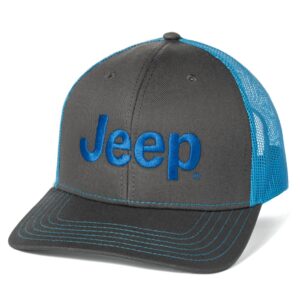 Royal blue and charcoal hat