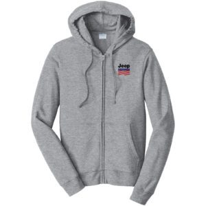 Classic Logo Gray Full Zip Hoodie