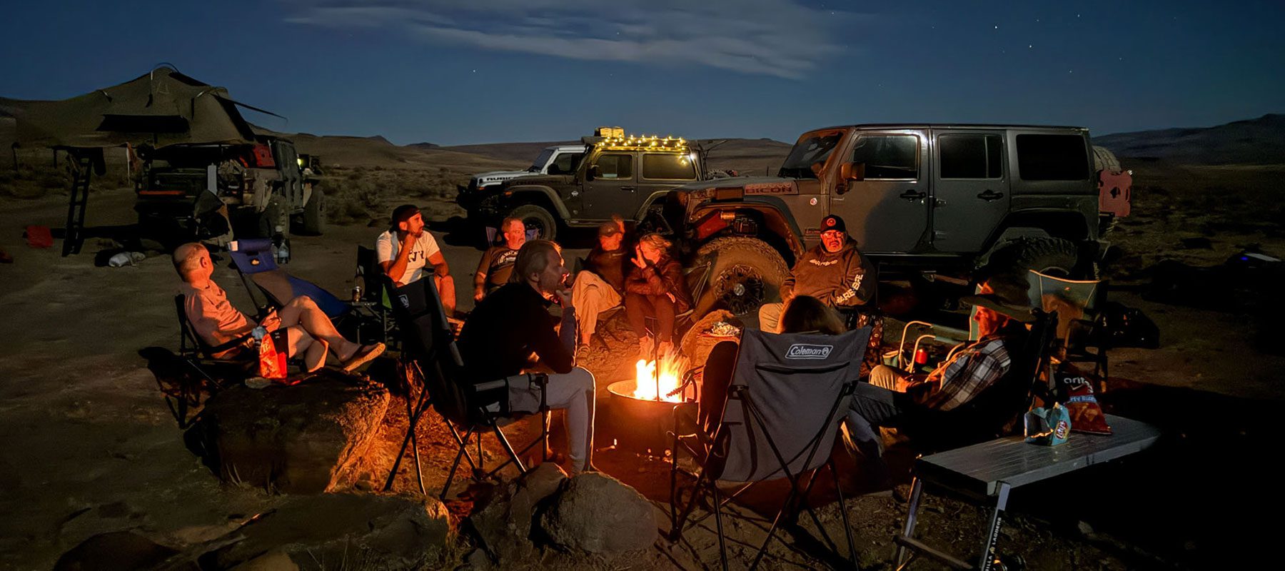 small group in desert