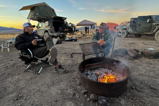 campfire in desert