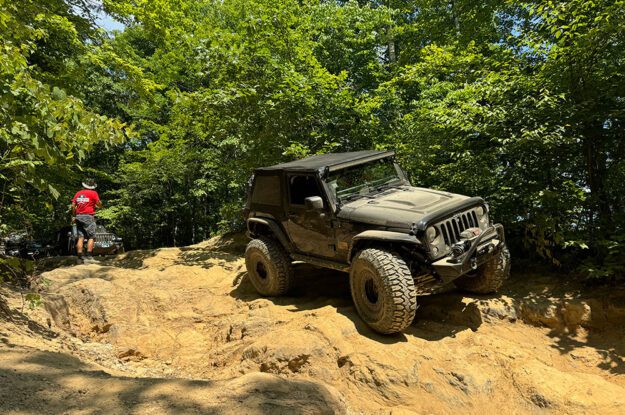 Jeep on rock road