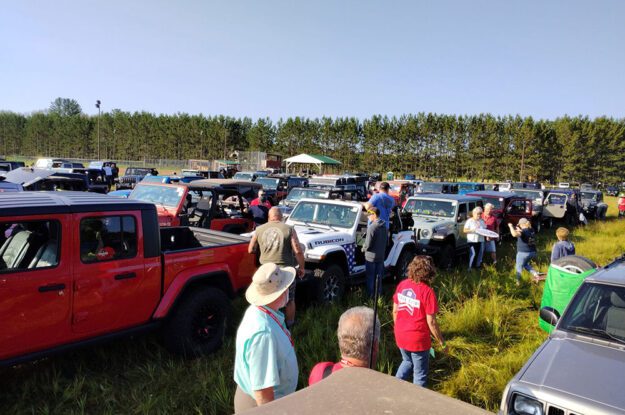 Jeeps and participants