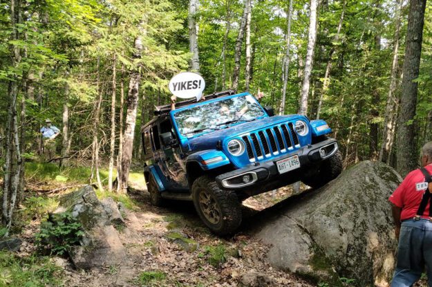 Jeep with yikes sign