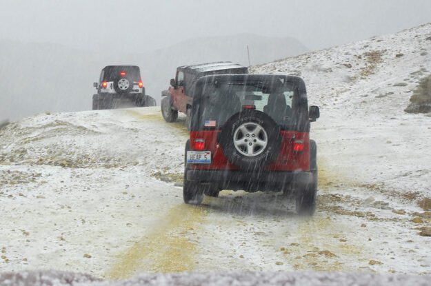 Jeeps in the snow