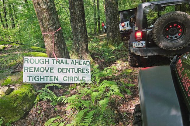 Rough trail ahead sign