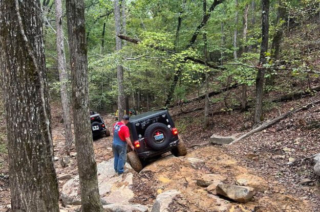 jeep going downhill