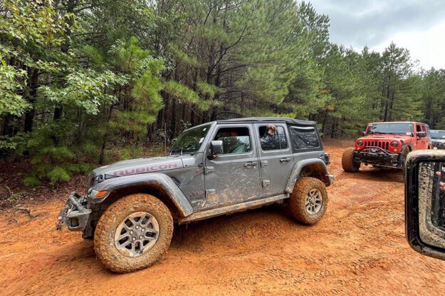 group jeeps red dirt