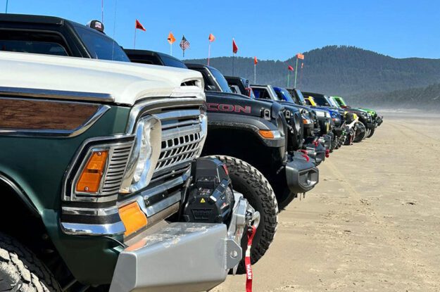 Jeeps in a row