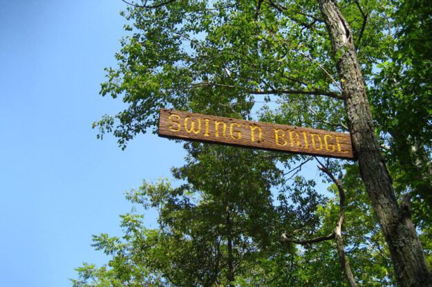 swinging bridge sign