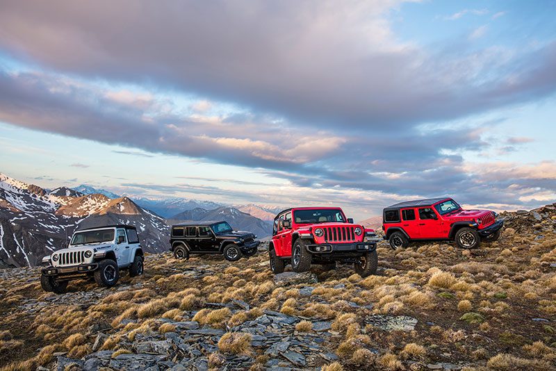 Jeeps on top of a mountain