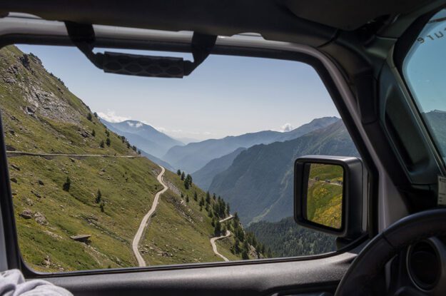 view of mountain switchback