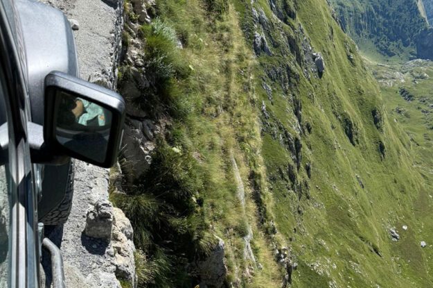 narrow road steep drop